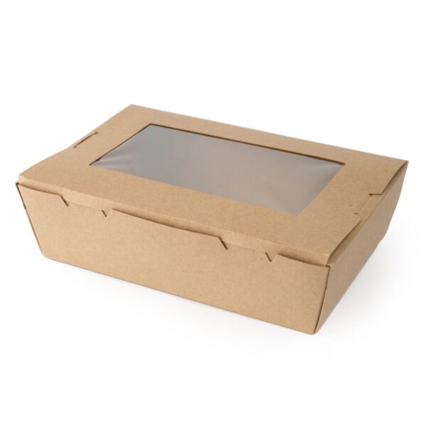 BROWN LUNCH BOX W/WINDOW SMALL