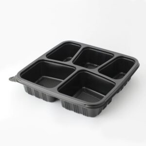 5 COMPARTMENT CONTAINER BLACK