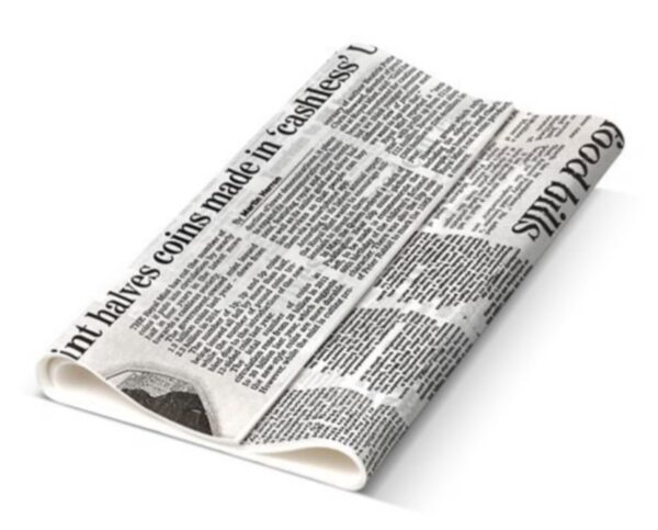 Greaseproof Paper Newsprint 190 x 150mm