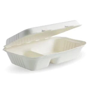 9x6x3in 2-Compartment White