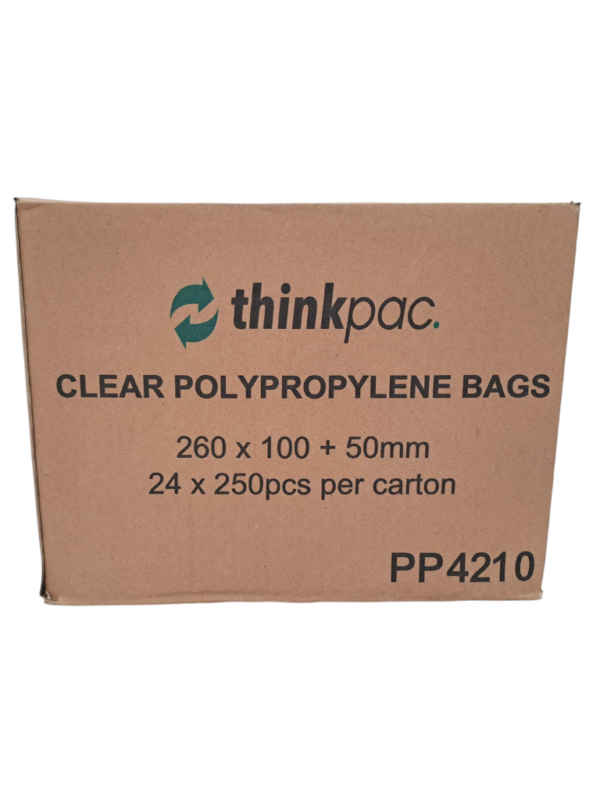 Clear PP bags (260x100+50mm)