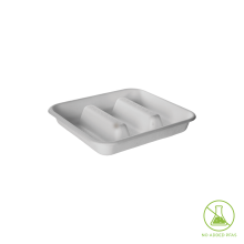 7 INCH TACO SUGARCANE TRAY 3 COMPARTMENT