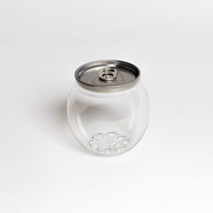 210ml Clear PET Ball Can with Ring Tab Lid