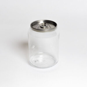 250ml Clear PET Can with Ring Tab Lid