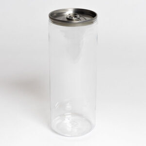 330ml Clear PET Tall/Slim Can with Ring Tab Lid