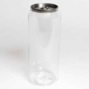 500ml Clear PET Can with Ring Tab Lid