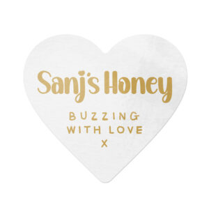 SANJ’S HONEY 75MM HEART LABEL